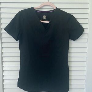 Healing Hands Women's Black scrub set top and bottoms